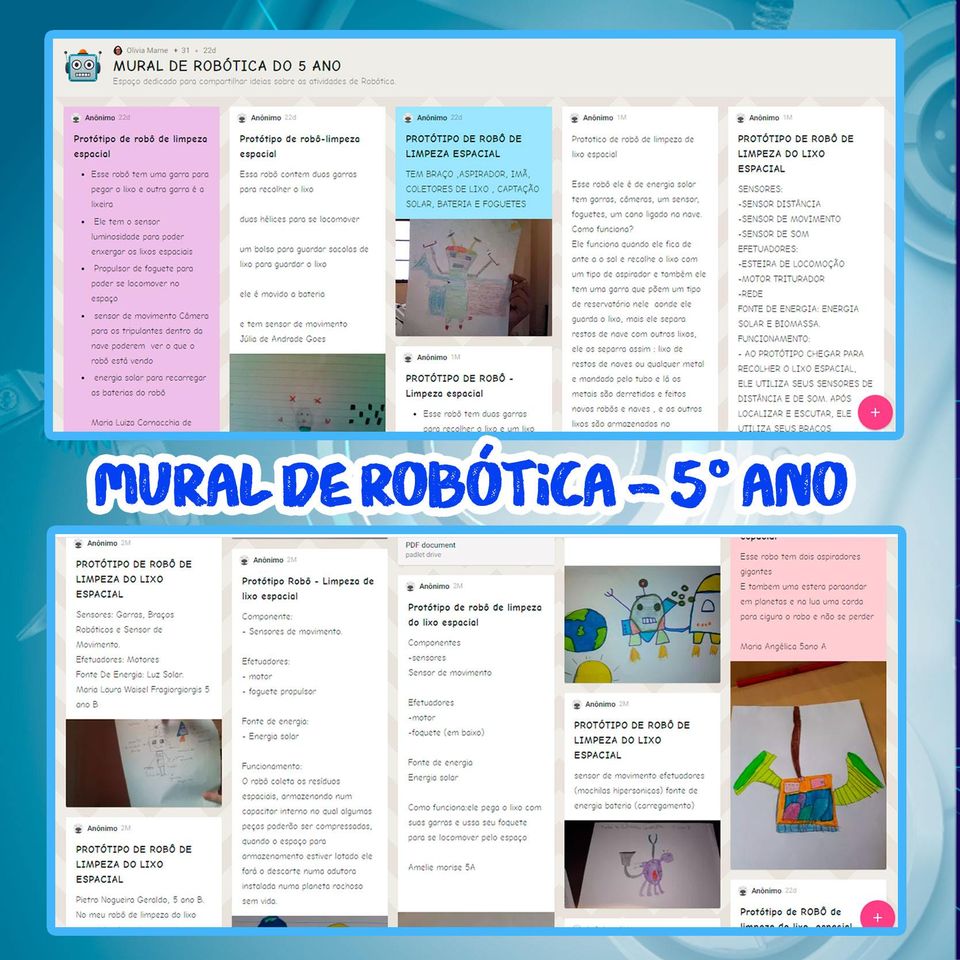 Lixo Espacial é tema de aula de Robótica dos 5ºs anos