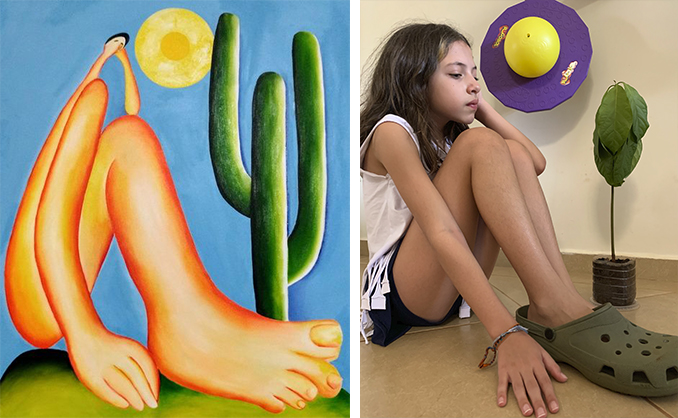 Alunos dos 4ºs anos fazem releitura viva de obras de Tarsila do Amaral
