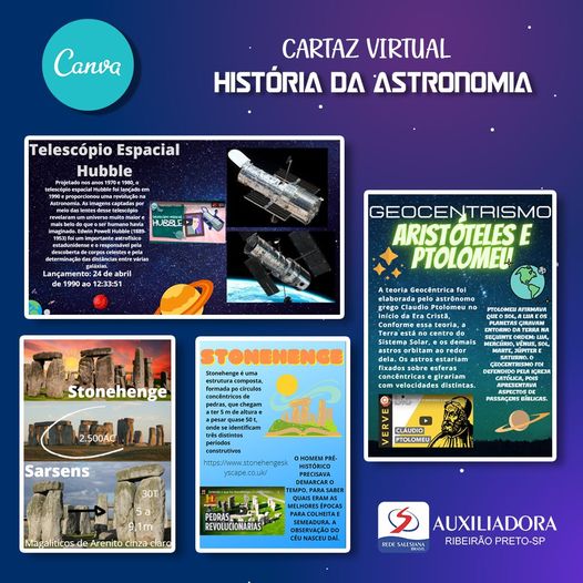 História da Astronomia é tema de cartazes virtuais do Fundamental II