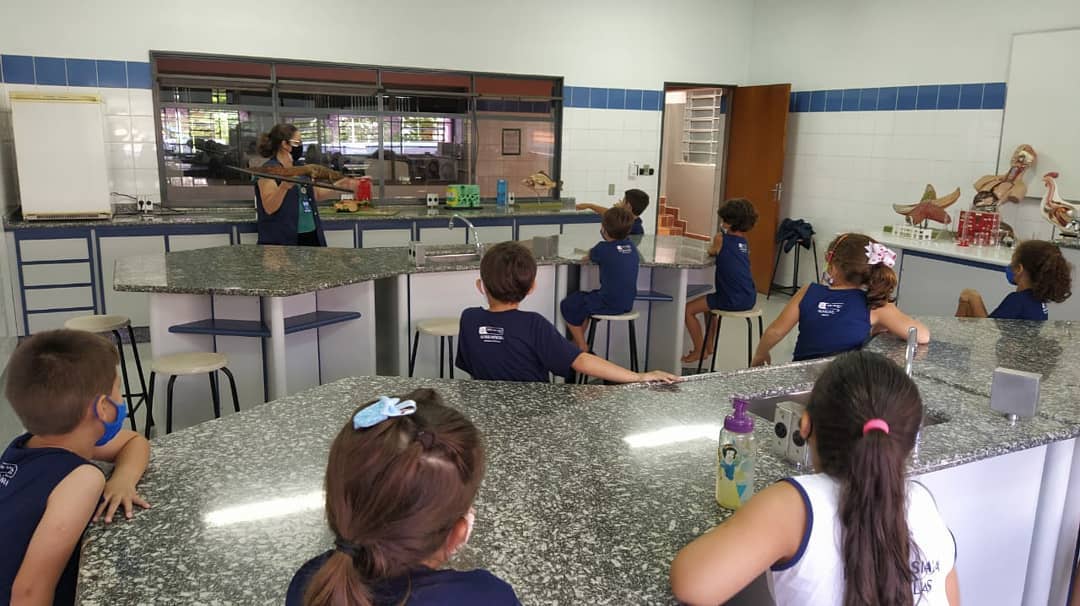 1ºs anos visitam Laboratório de Biologia pela primeira vez