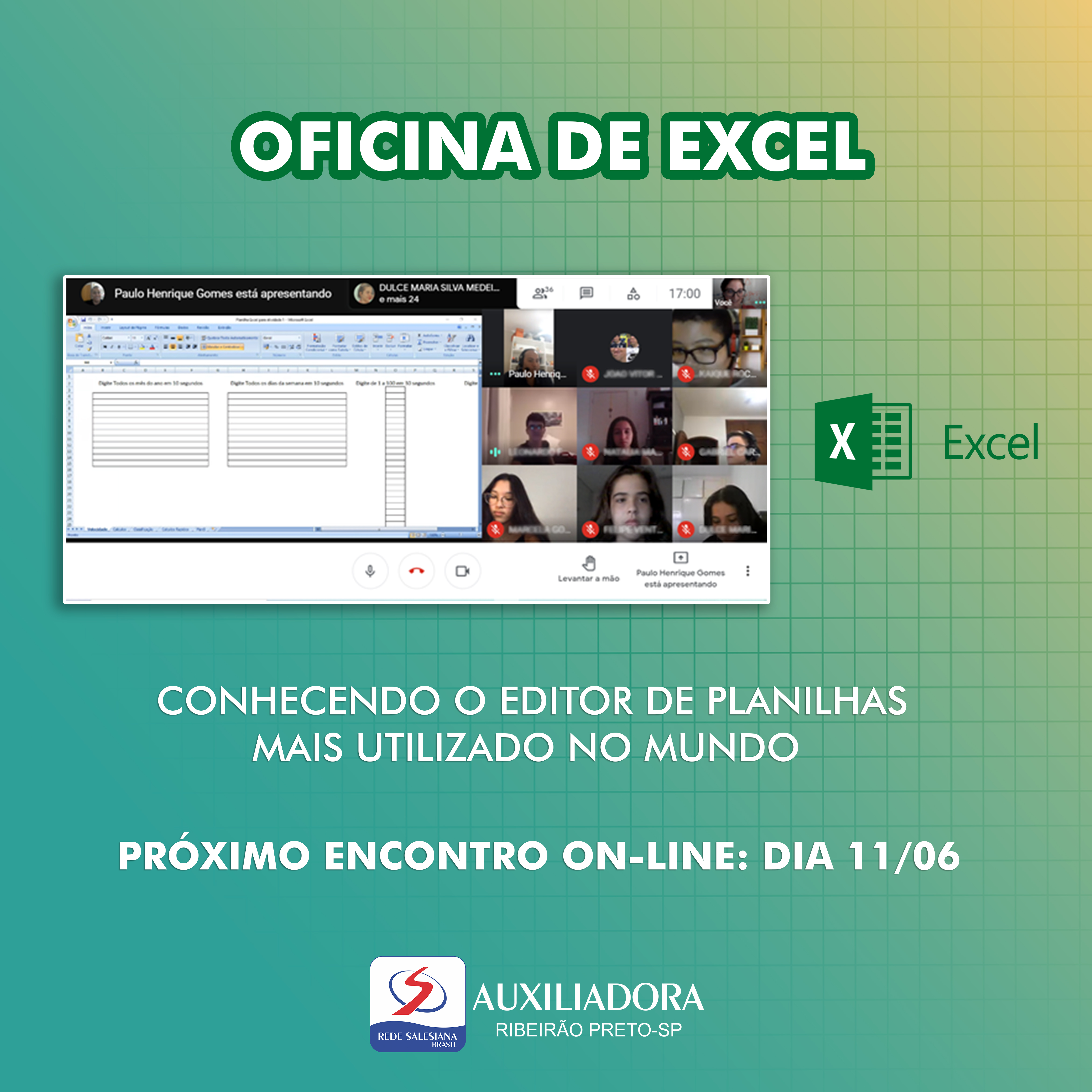 Oficina de Excel prepara turmas dos 8ºs e 9ºs anos
