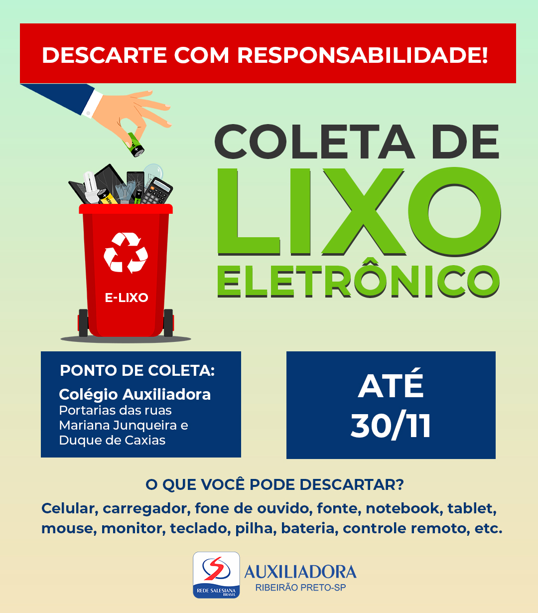 Alunos dos 5ºs anos incentivam coleta de lixo responsável